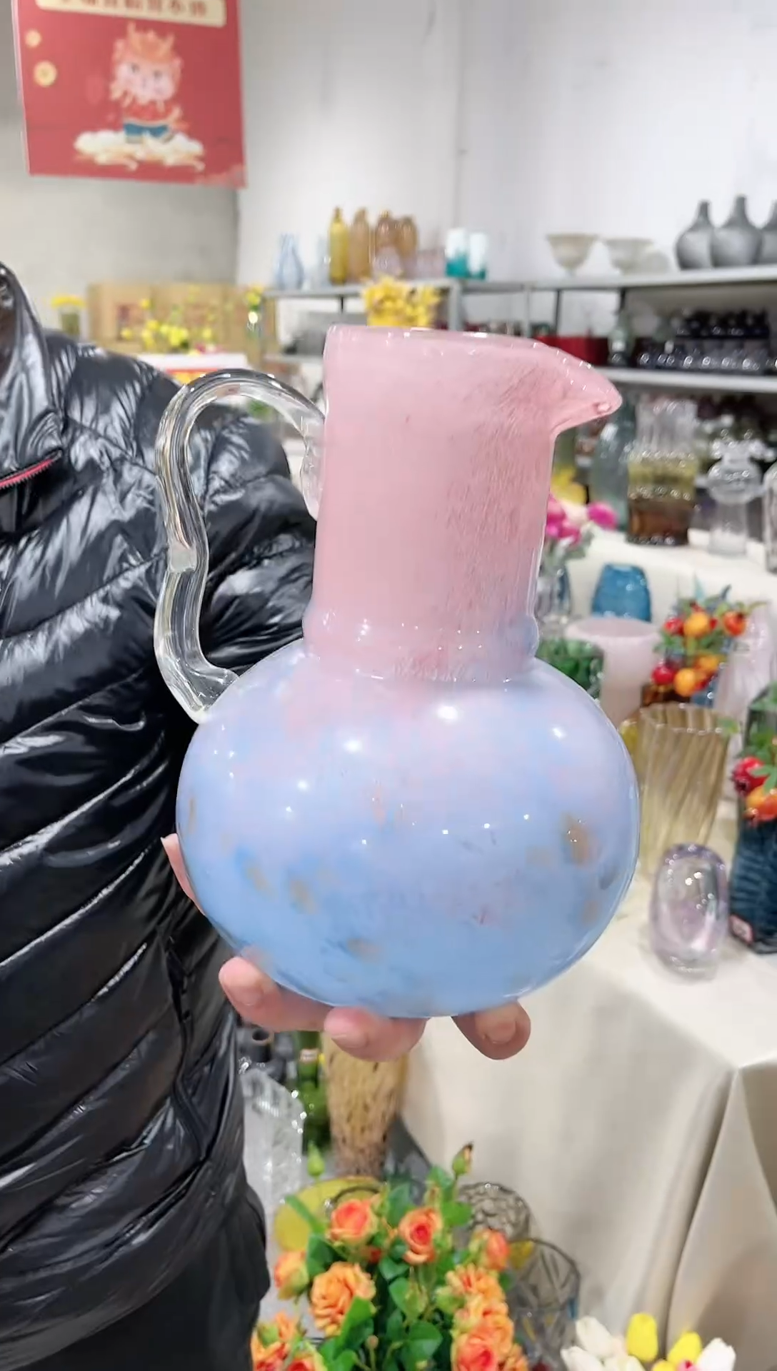 【闪购商品】蓝粉渐变水壶款花瓶