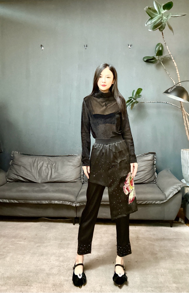 珑锦国风潮牌大码女装（秋韵）气质显瘦修身设计师 舒适 高领打底衣