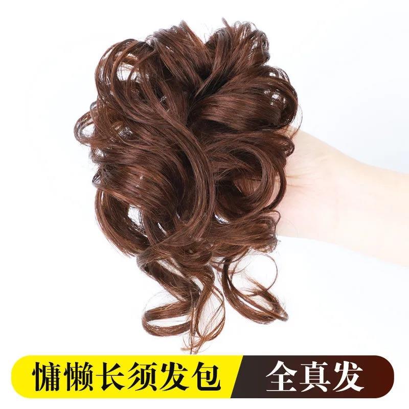 优雅自然蓬松慵懒气质假发圈长须盘发假发包旗袍摄影真人发丝发饰