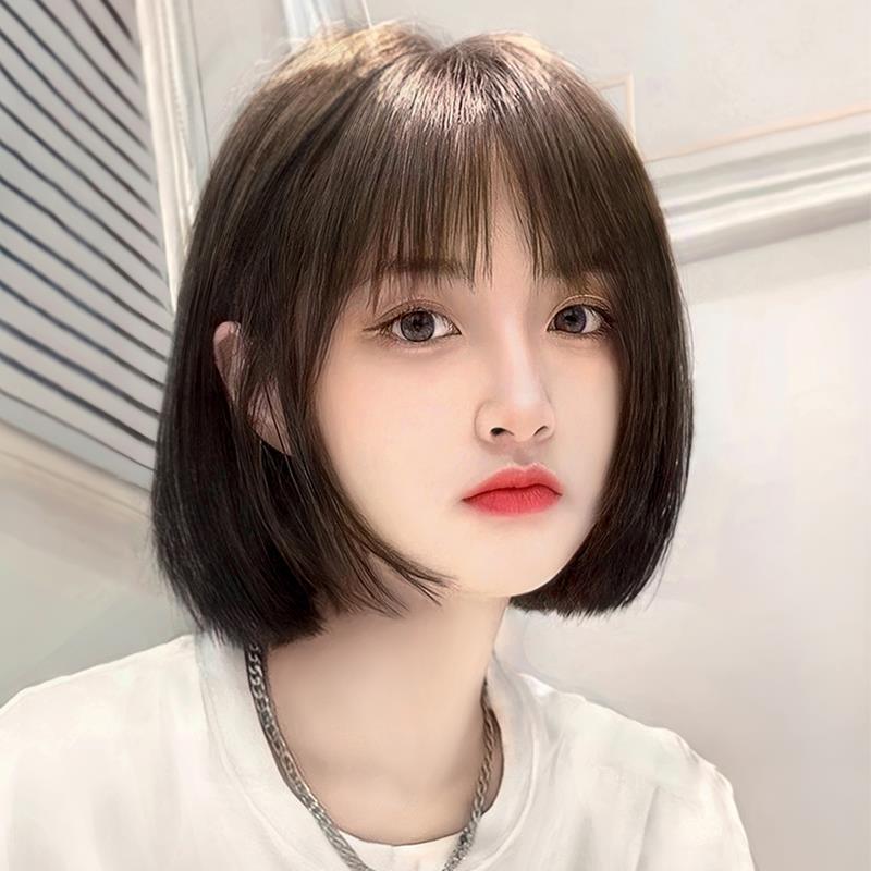 网红假发女短发2021年新款时尚全头套自然波波头仿全真人发短直发