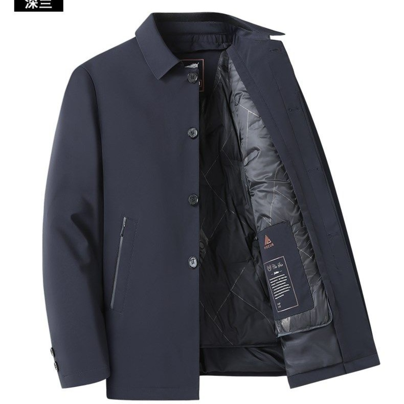 2023年专柜正品断码90白鸭绒可拆卸扣子款羽绒男士商务爸爸装