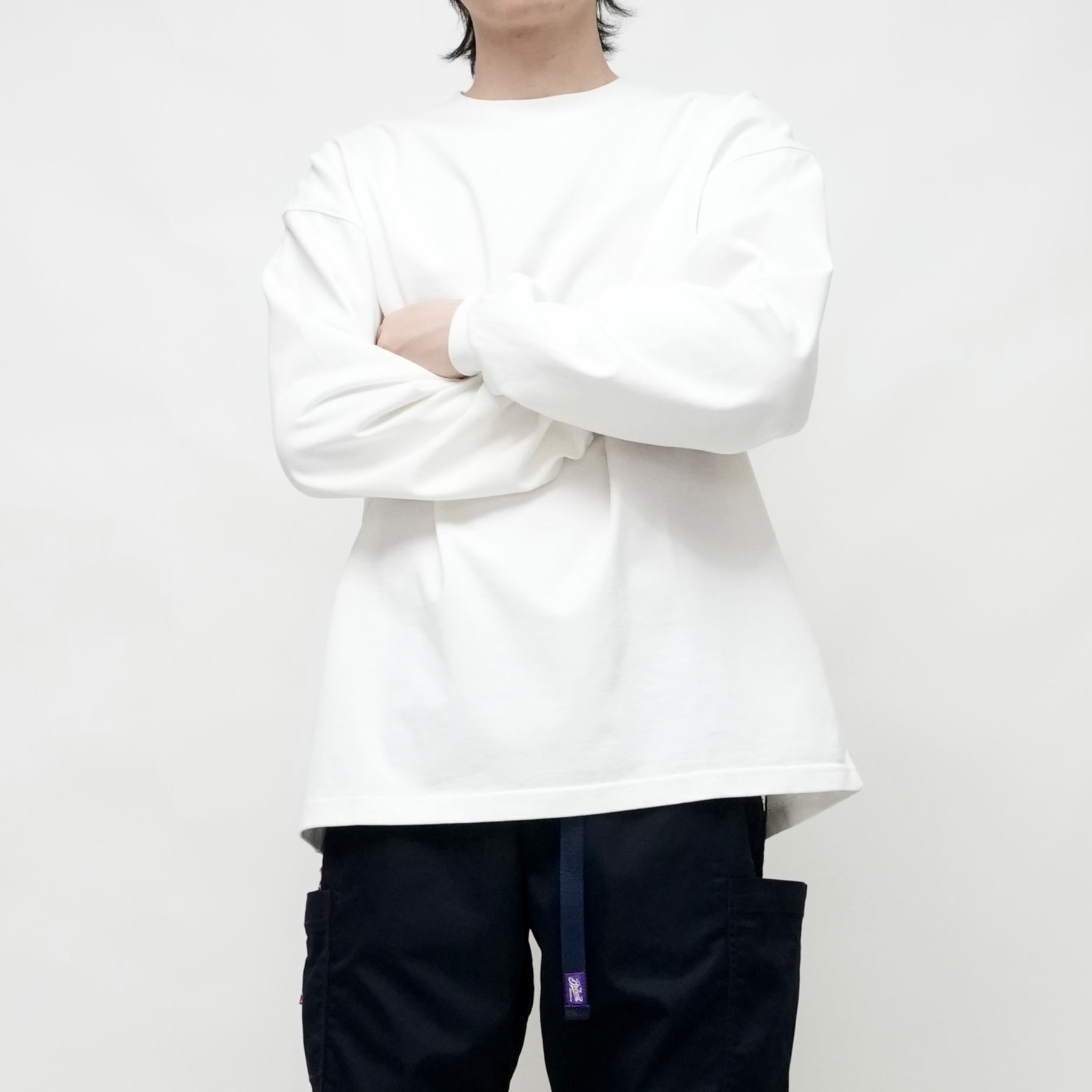 FW24春秋冬350克重磅棉白T恤男女美式内搭长袖T宽松街头日潮复古