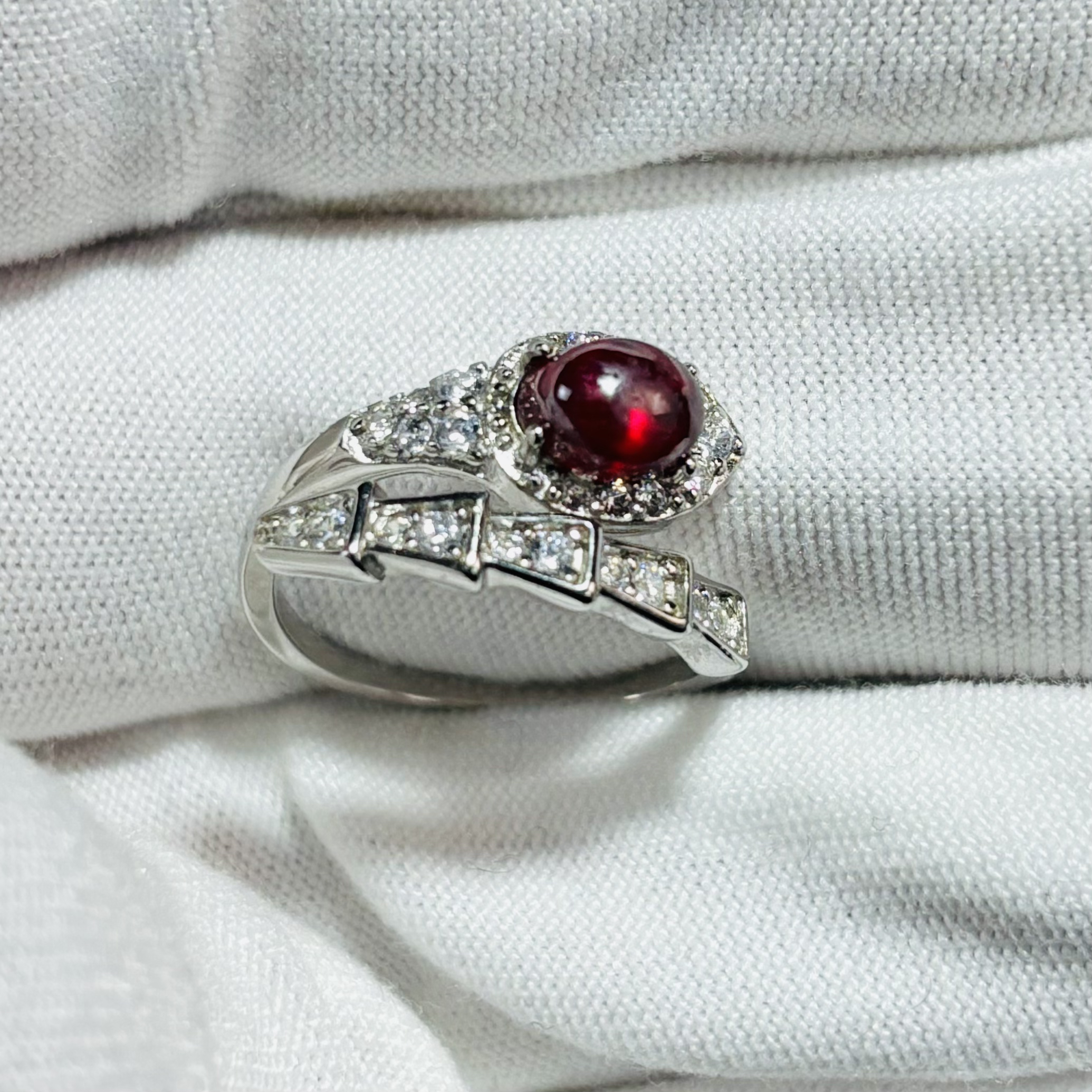 天然辰砂万山朱砂原矿晶体时尚个性戒指