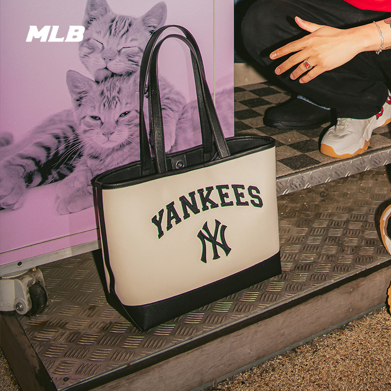 MLB男女单肩包大容量情侣托特包手提包拎包挎包休闲背包3AORL103N