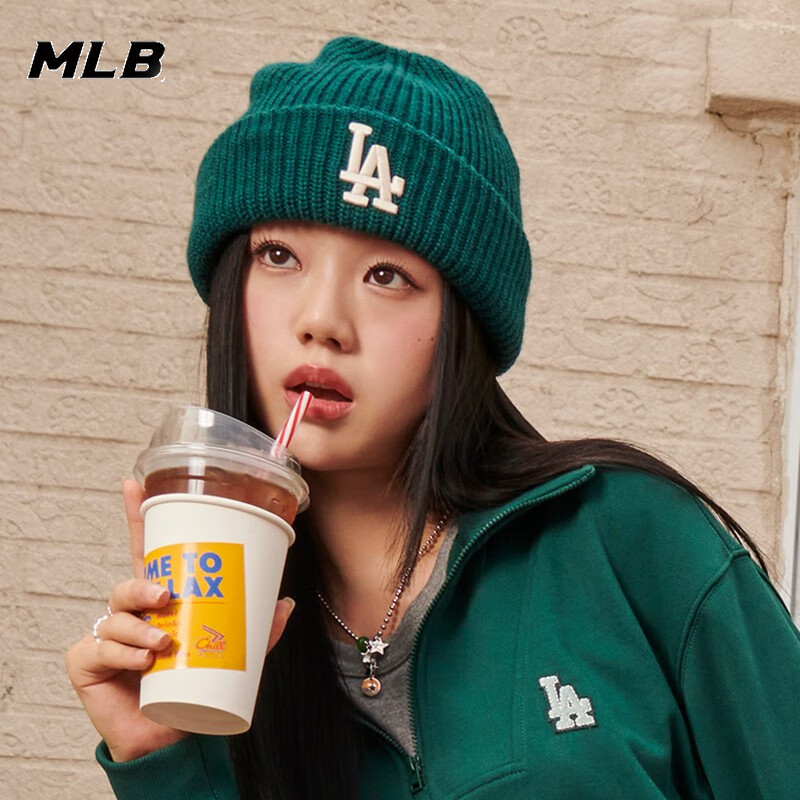 MLB男女情侣时尚休闲纯色毛线帽针织帽春季新款保暖帽子3ABNM0736