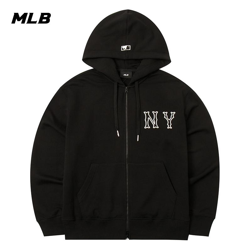 MLB外套男装女装百搭夏季新款运动休闲上衣黑色针织夹克3ATRB3044