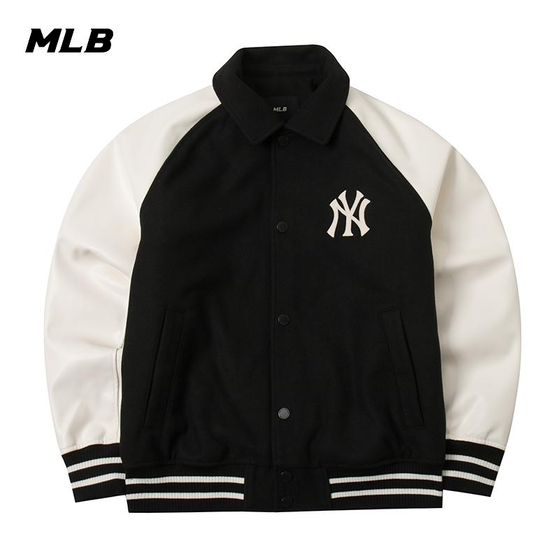 MLB男装女装外套百搭夏季新款时尚休闲黑色保暖抓绒夹克3AJPM1146