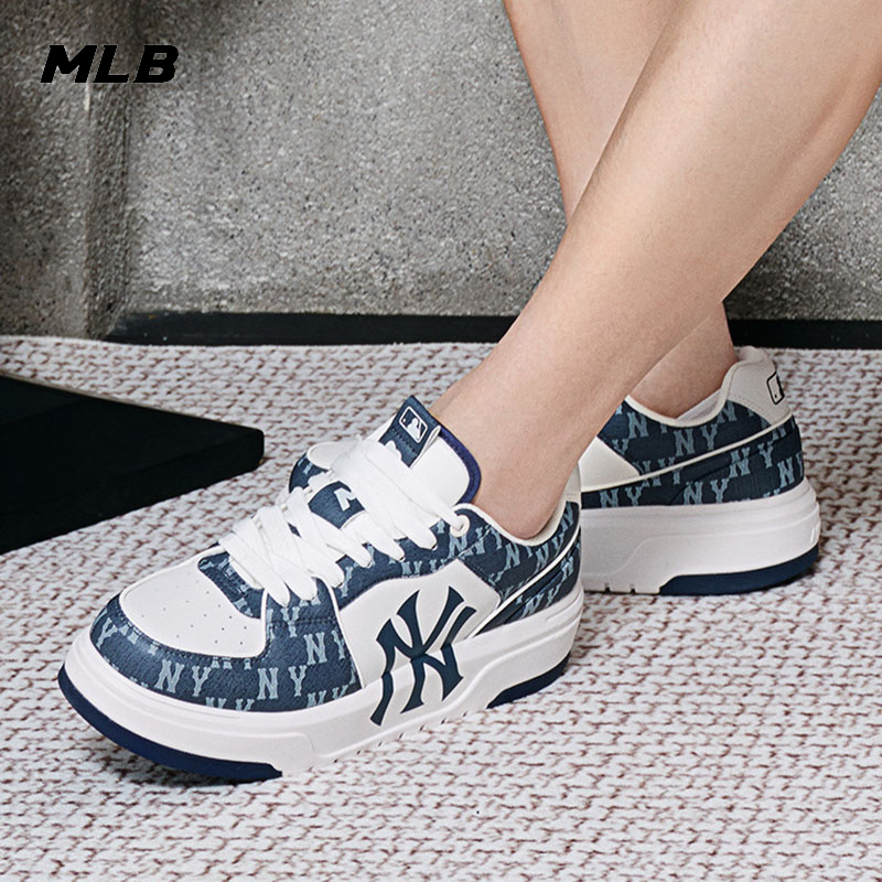 MLB男女鞋情侣板鞋2025新款复古老花仿牛仔百搭学长鞋潮3ASXCLD4N
