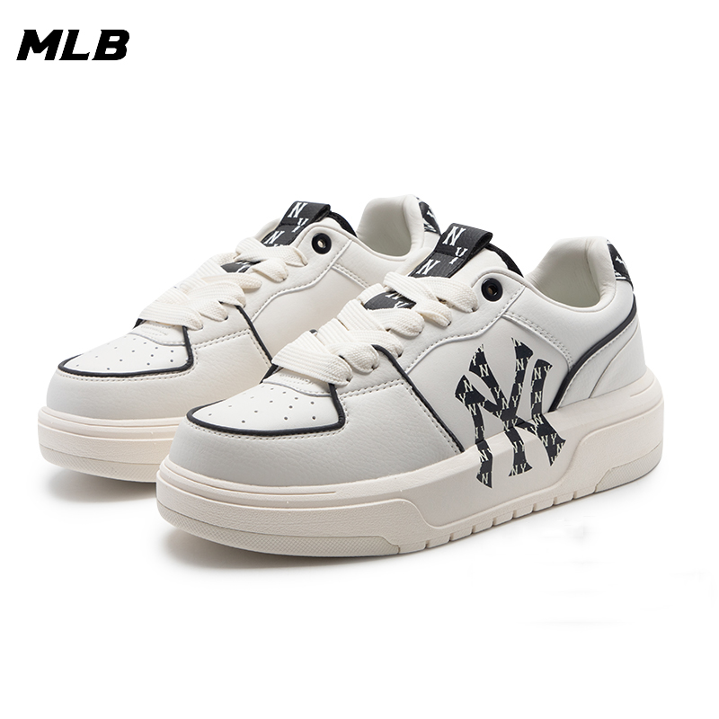 MLB情侣复古休闲学长鞋老花板鞋2023春季新款米白色鞋子3ASXCLR3N