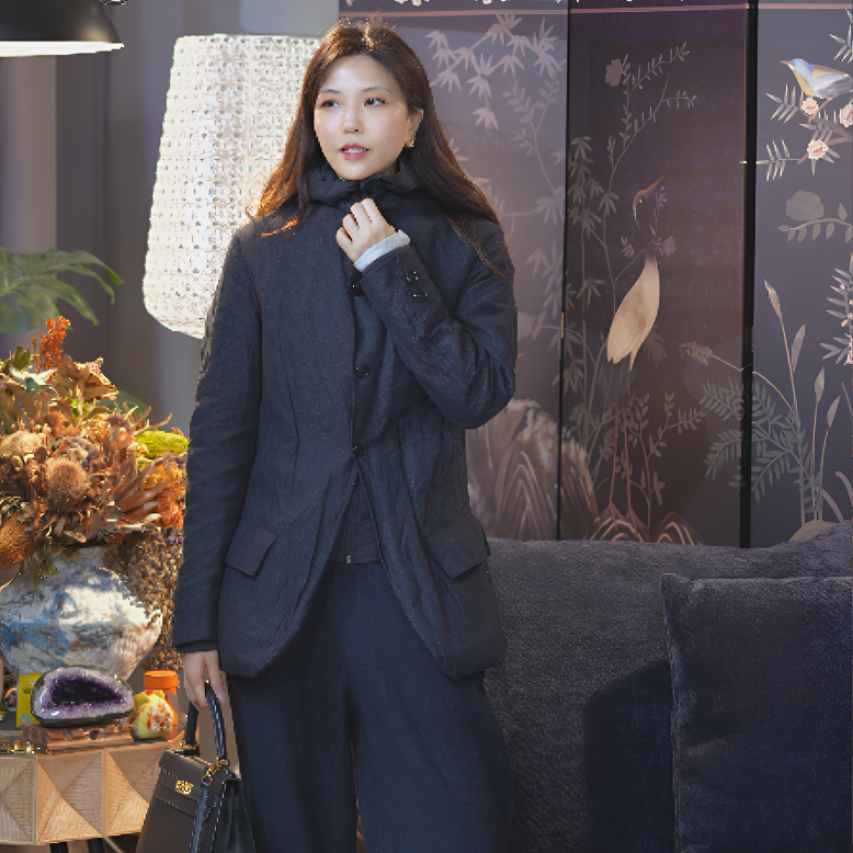 高质感重工洗水金属丝单西百搭通勤时尚外套气质蓝色休闲女士黑色