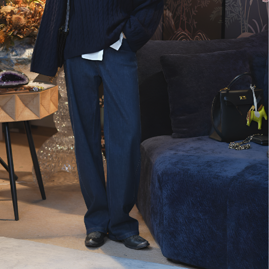 【土耳其的浪漫】宽松休闲百搭直筒原牛微弹牛仔裤高腰阔腿裤裤子