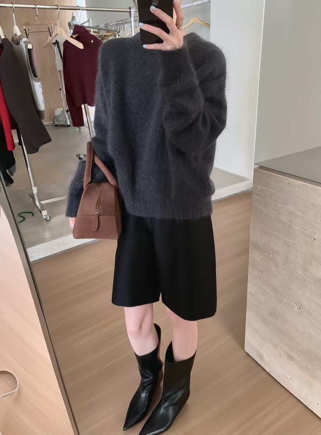 乃白 韩系圆领套头针织衫