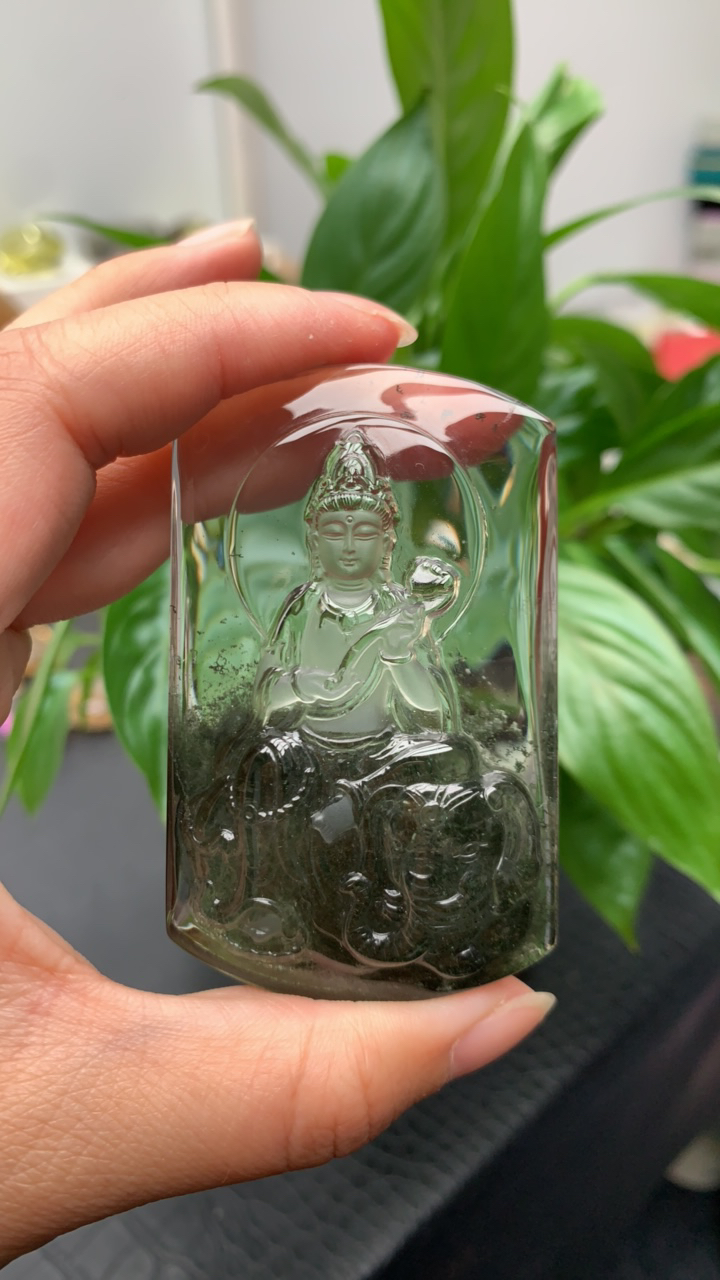 定制天然绿幽灵普贤