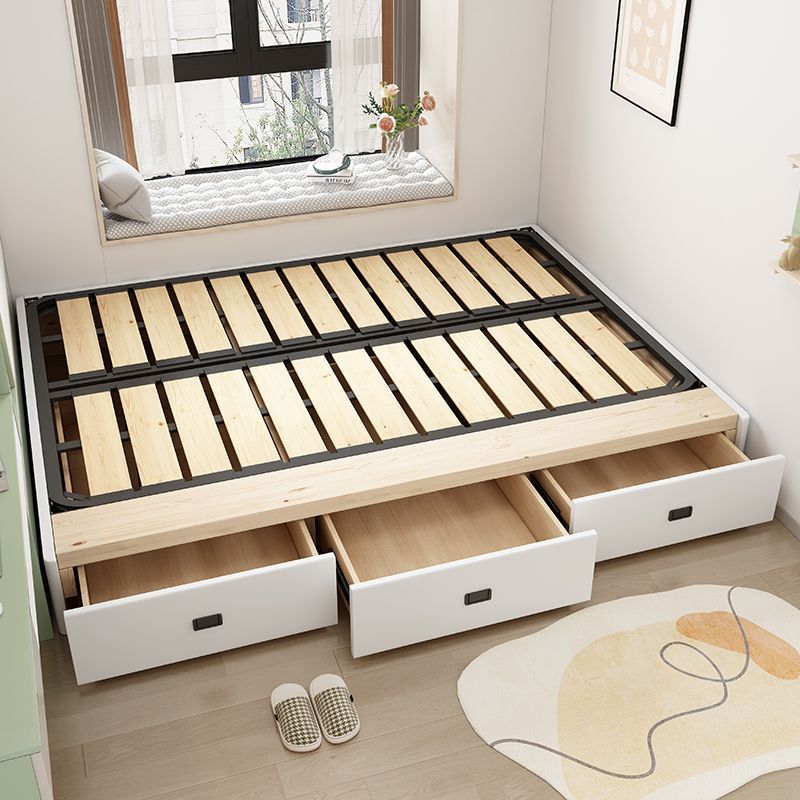地台床滑轮抽拉抽屉排骨架床架榻榻米床储物收纳床架1.8米x2米
