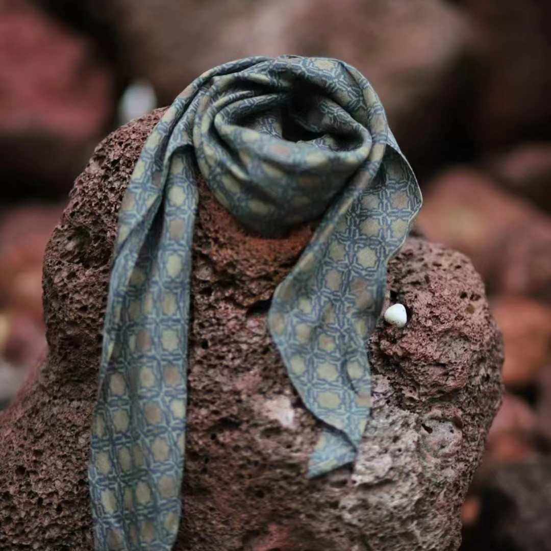 桔子布衣原创苎麻三角巾