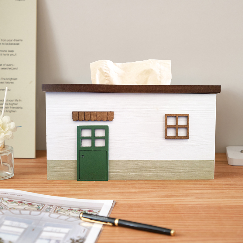 北欧创意客厅家用简约纸巾盒办公室木质抽纸盒百搭桌面纸巾收纳盒