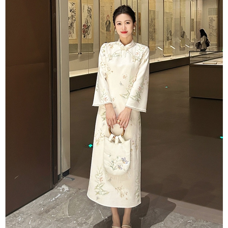 【晨曦专属】新中式国风印花春季新款改良款汉服连衣裙