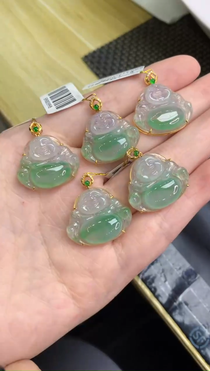 【闪购商品】翡翠颈饰18K金镶嵌42（多样性发 发其一）