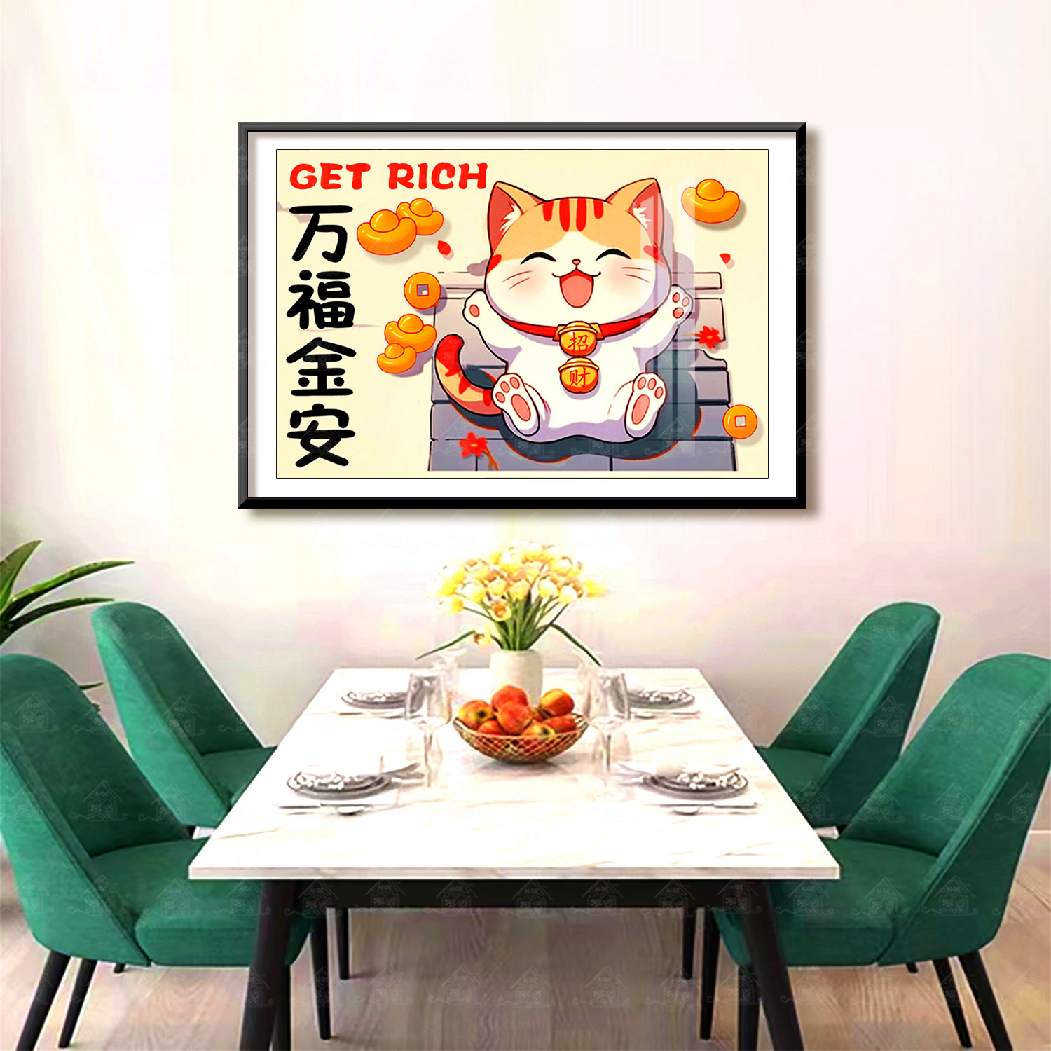 【进口棉布】爱阁十字绣万福金安新版简约猫咪小件线绣家用手工绣