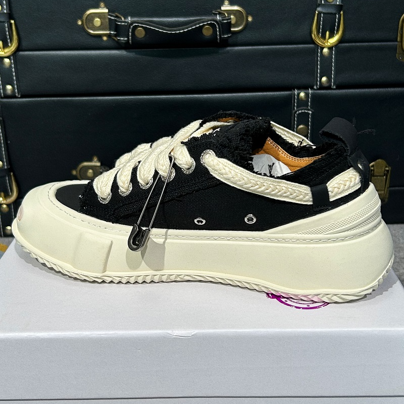 棉花糖开口笑低帮帆布鞋男女同款变色隐藏款百搭系带时尚休闲鞋潮