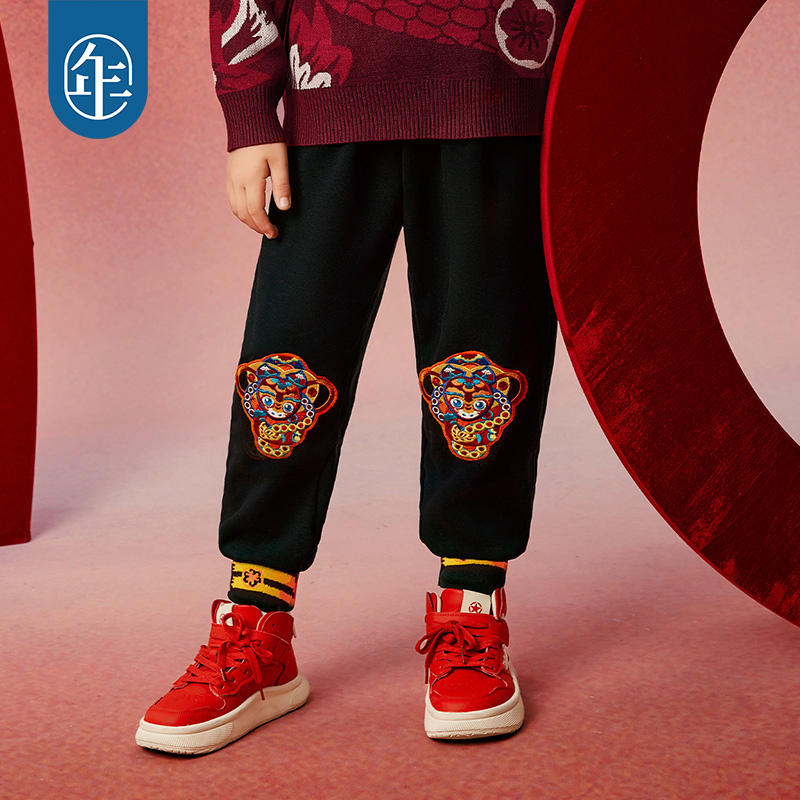 【蛇蛇如意】年衣男童裤子加绒冬款女童国风卫裤儿童灯笼裤【0-10℃】