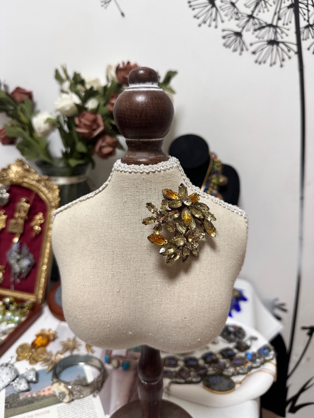 合金琉璃胸针 中古首饰回流Selini打标胸针