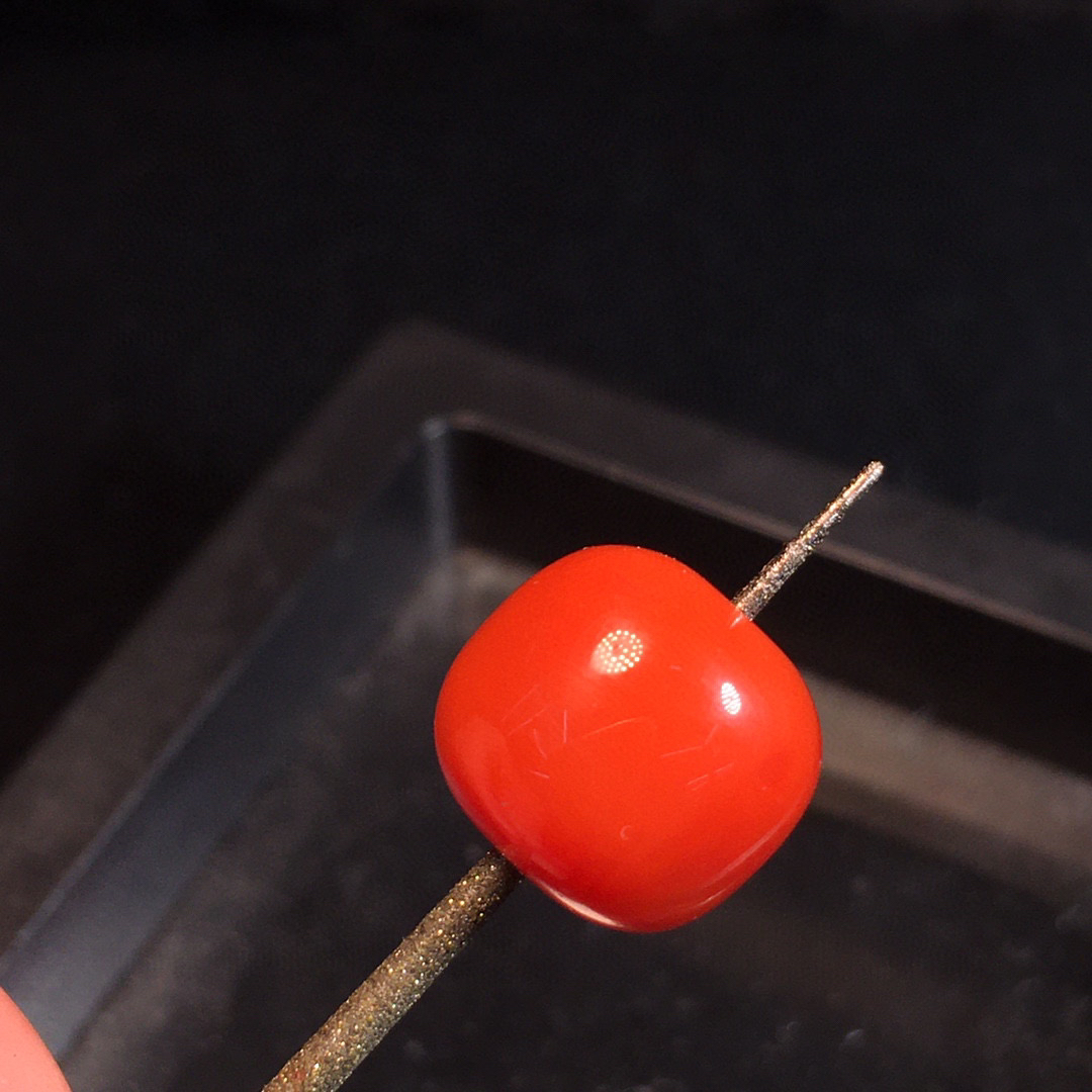 精品南红玛瑙老型珠配饰单珠尺寸11.9x10.8mm颜色红润满肉柿子红