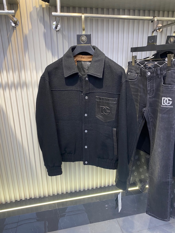 DG迪噶雅24秋冬男士新款羊毛翻领外套夹克