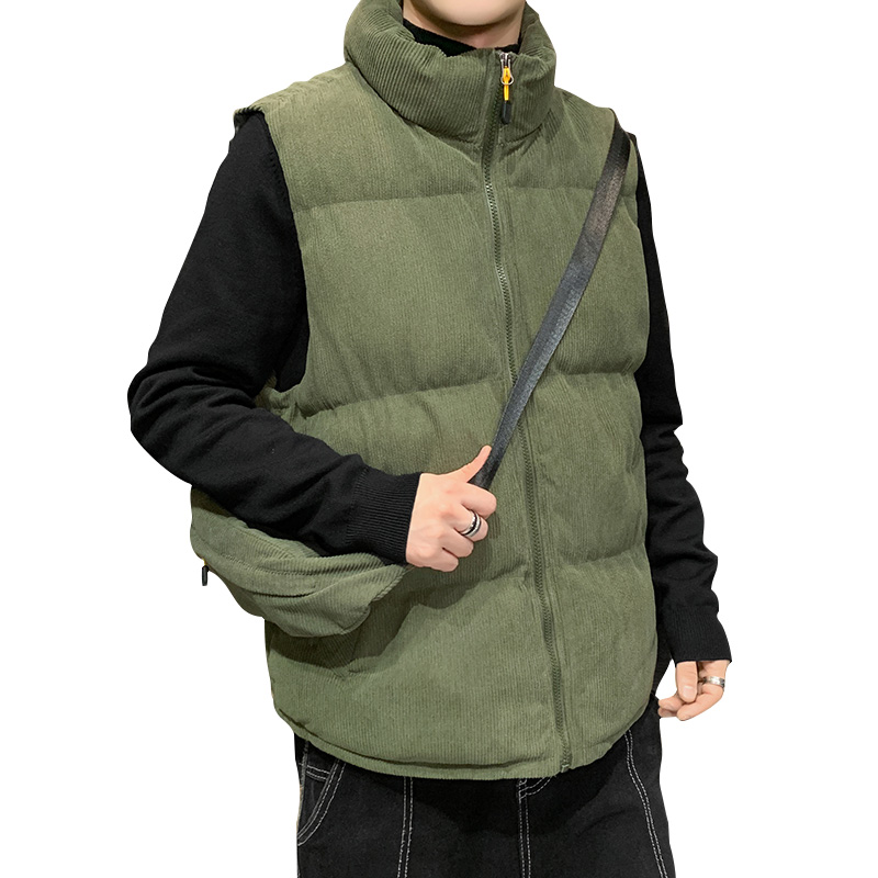 冬季新款衣服外套潮背心保暖袄衣情男士百搭外穿灯芯绒韩版秋冬季
