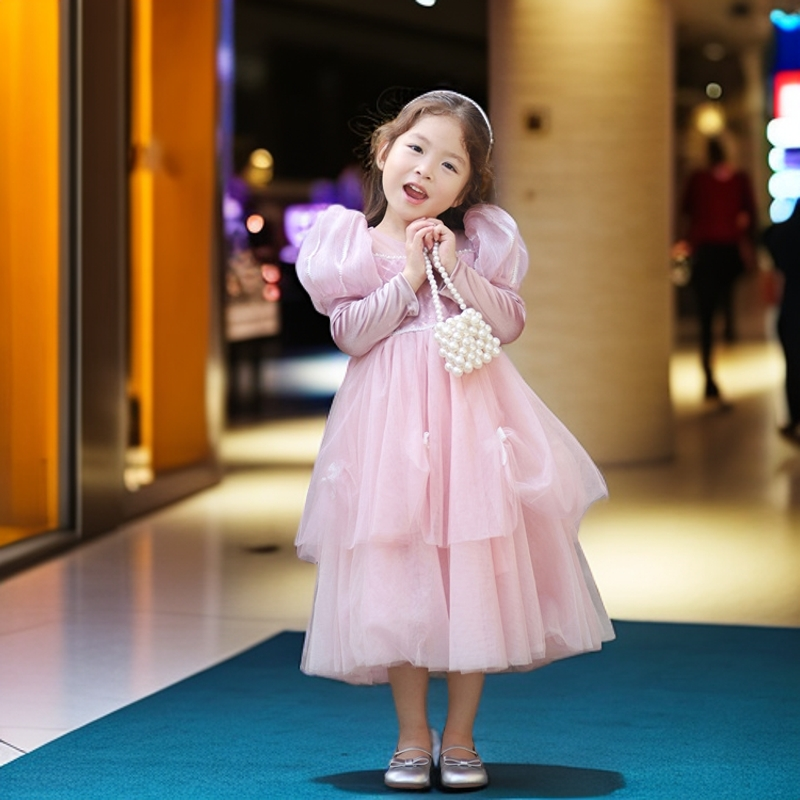 公主裙2024新款秋装连衣裙儿童洋气小女孩乐佩网纱礼服生日party