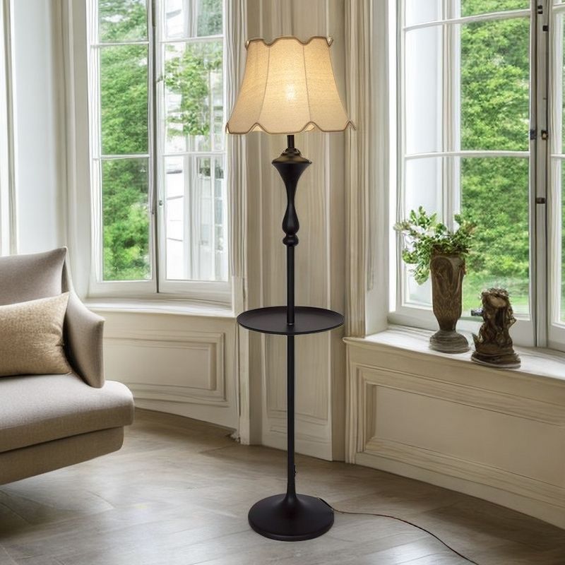 美式复古茶几落地灯沙发遥控卧室书房圆桌置物立式中古护眼氛围灯