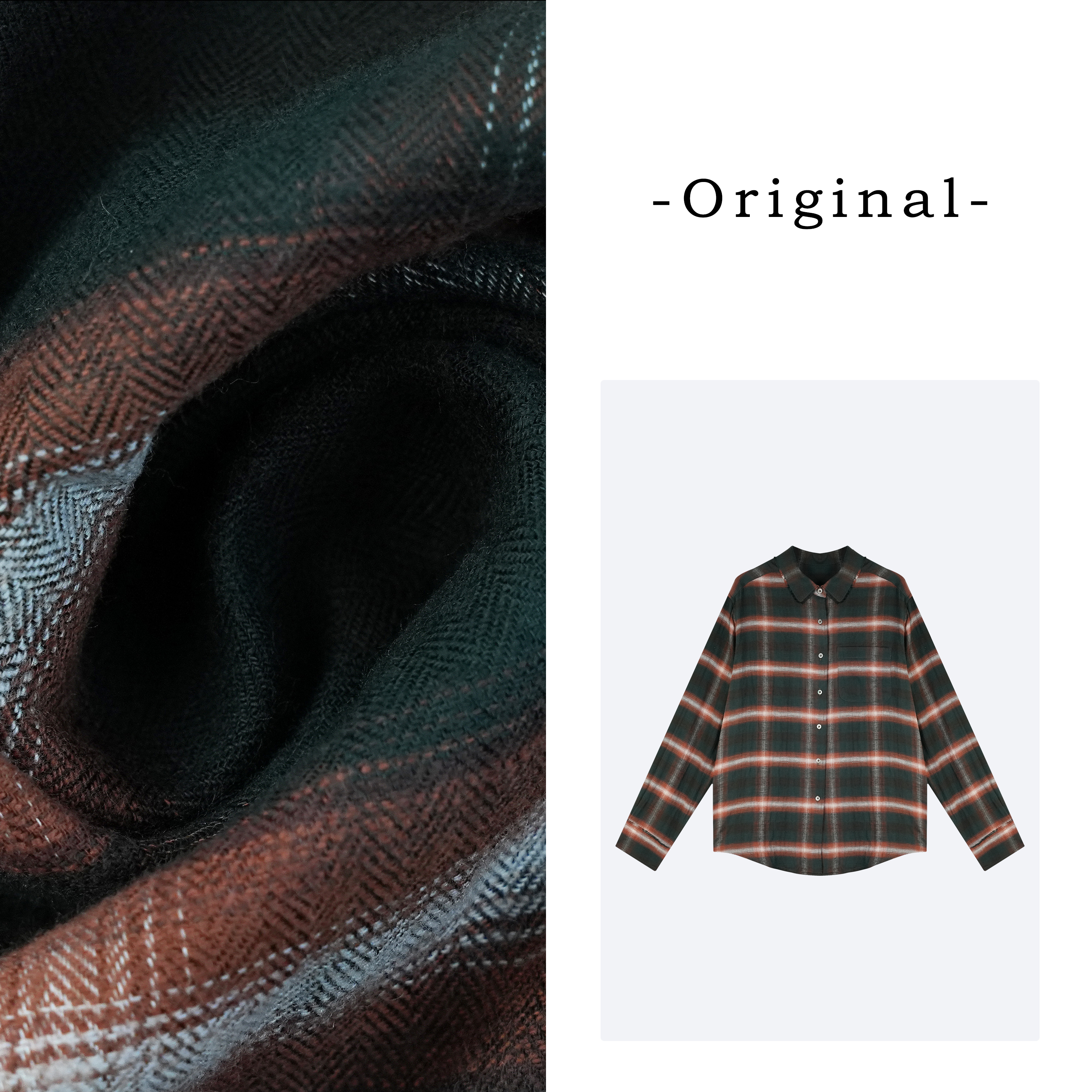 【暖阳】新款绿橙格子百搭休闲个性时尚宽松版衬衫CT2033