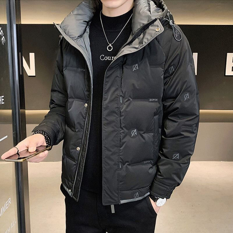 鸭鸭2023新款男士连帽羽绒服短款加厚保暖潮百搭冬季外套羽绒衣青