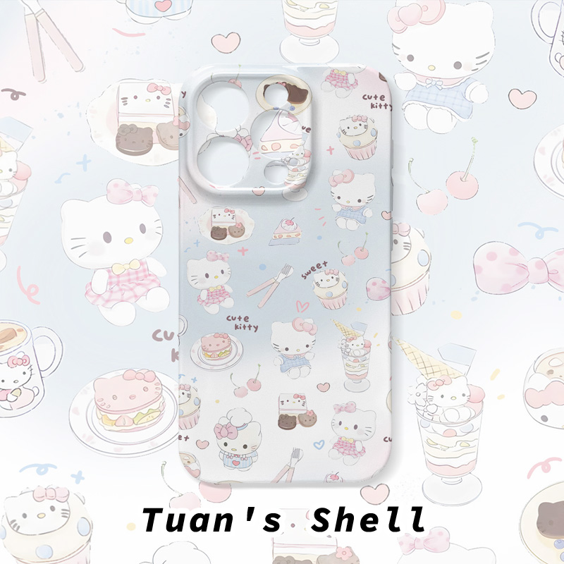 蛋糕凯蒂猫菲林软壳适用苹果/华为/VIVO/OPPO一加可爱创意手机壳