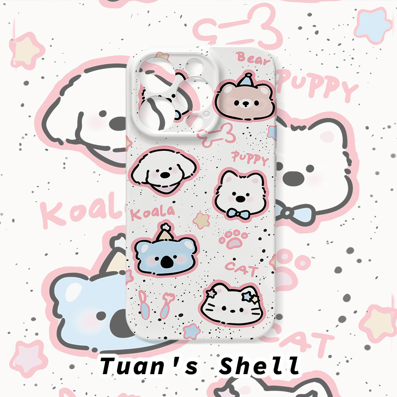 泼墨动物菲林软壳适用苹果/华为/VIVO/OPPO一加可爱个性ins手机壳