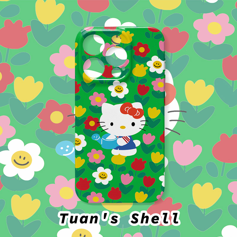 花朵KT猫菲林软壳适用苹果/华为/VIVO/OPPO一加可爱个性ins手机壳