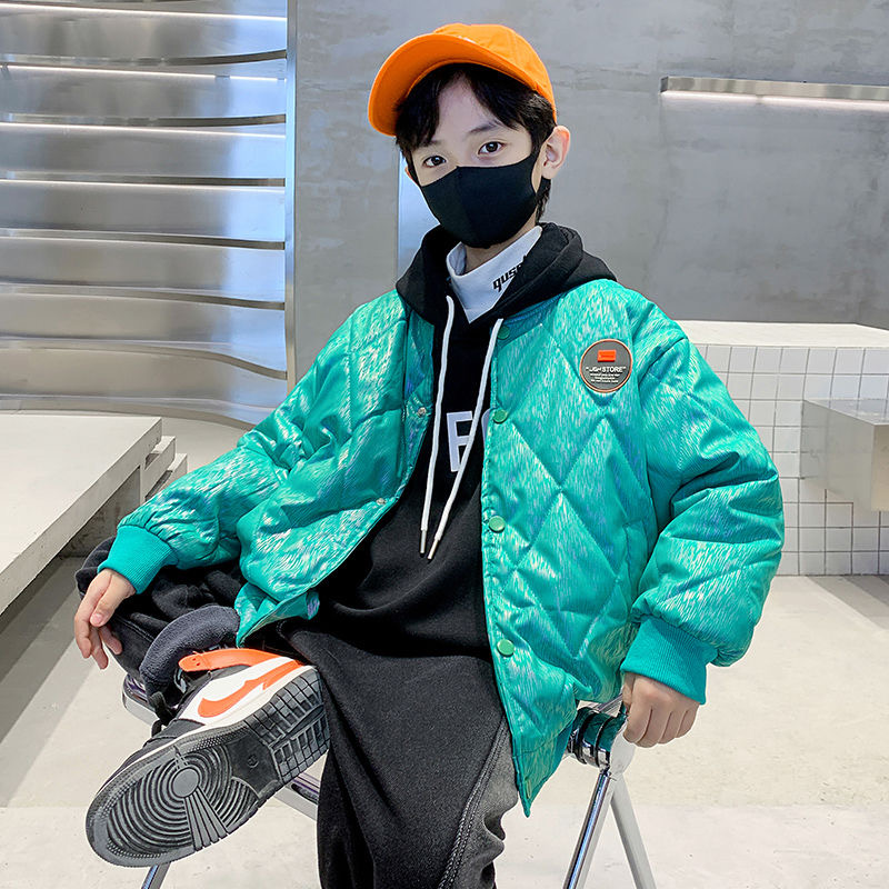 300856童装男童冬季夹棉加绒棉服外套2024时尚棉袄潮萱萱家童装