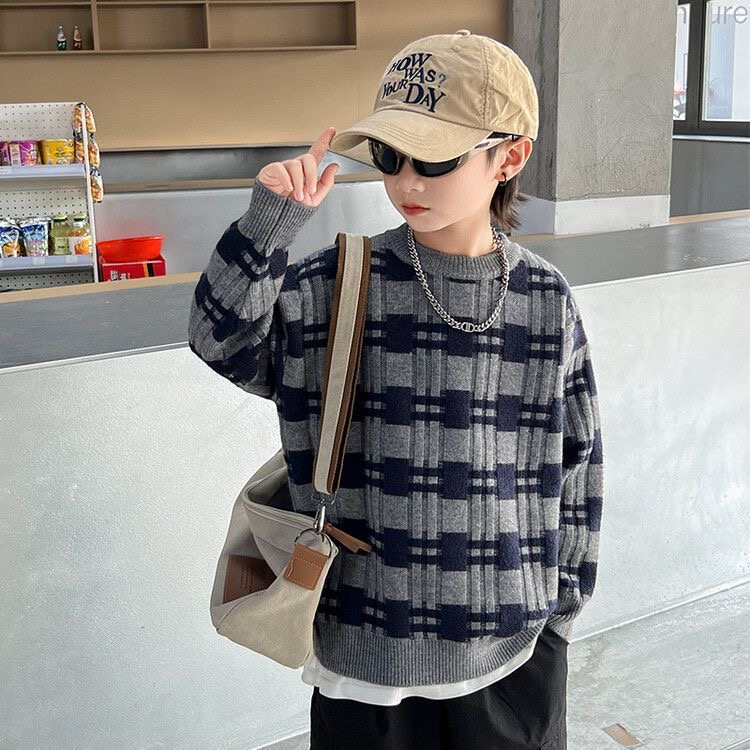 300811男童毛衣2024秋冬新款爆款儿童秋冬款条纹毛衣萱萱家童装