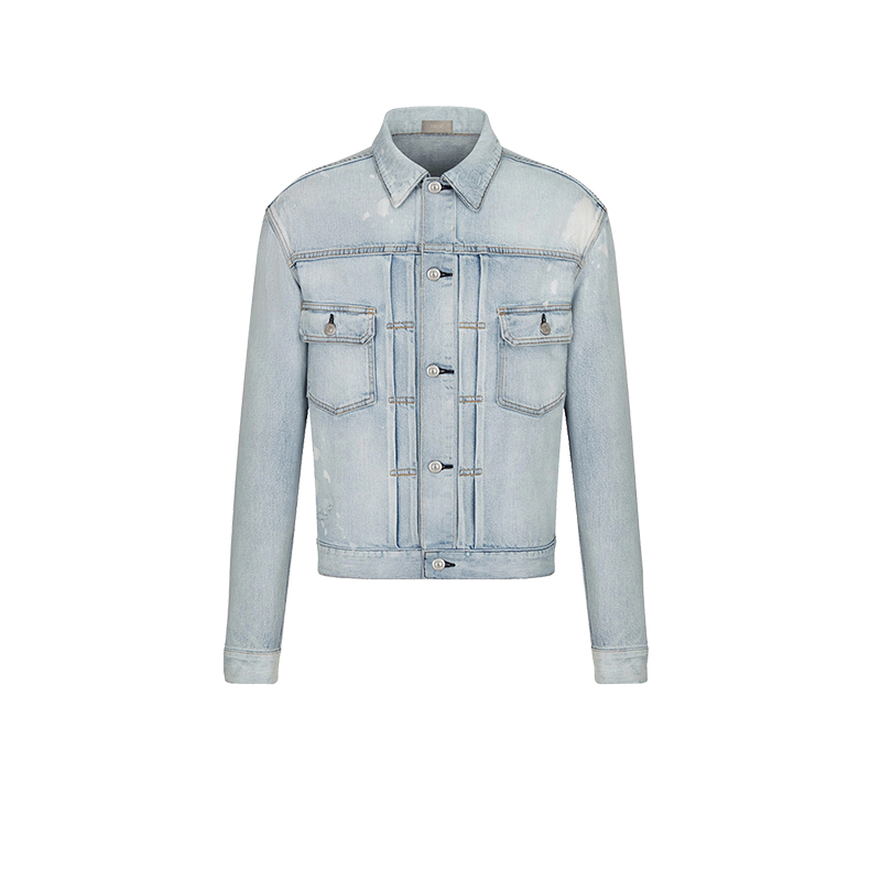 未使用 DIOR/迪奥 Kenny Scharf Mkll联名男款石洗蓝牛仔夹克