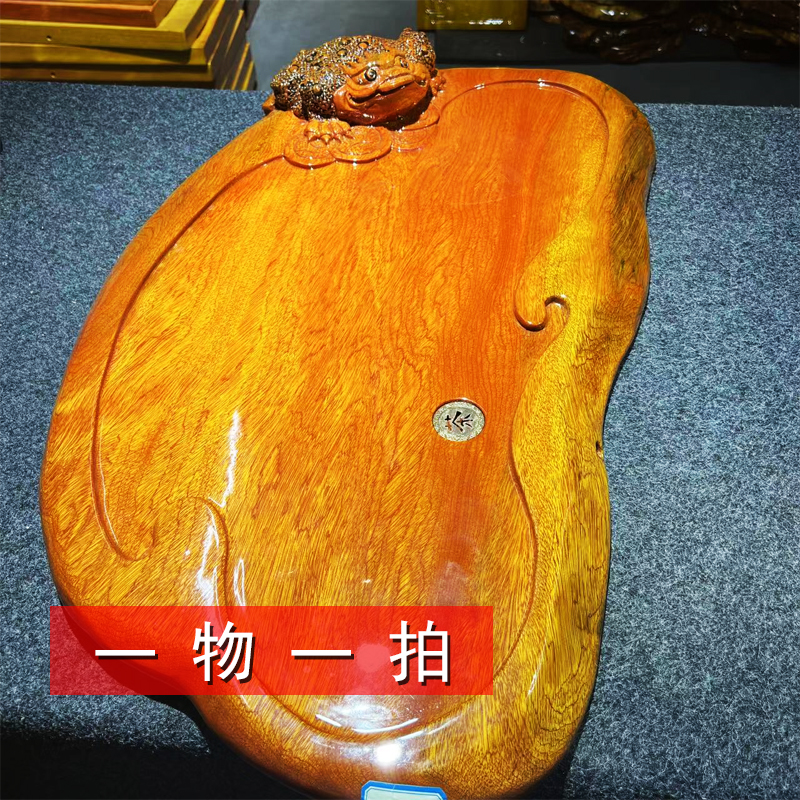 整板实木立体雕刻茶盘根雕茶几（一物一拍）