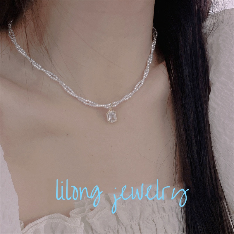 铜合金项链 LK112时尚简约双层叠戴项链女高级感小众设计轻奢气质