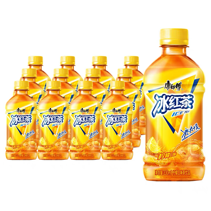 康师傅冰红茶饮料330ml*6瓶整箱经典小瓶装柠檬口味红茶夏日水饮