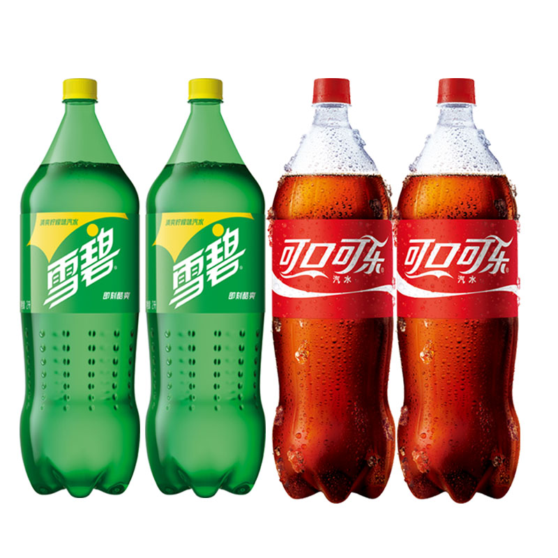 2升大瓶装 可口可乐/雪碧2L大瓶装家庭碳酸饮料宴会年货聚餐饮品