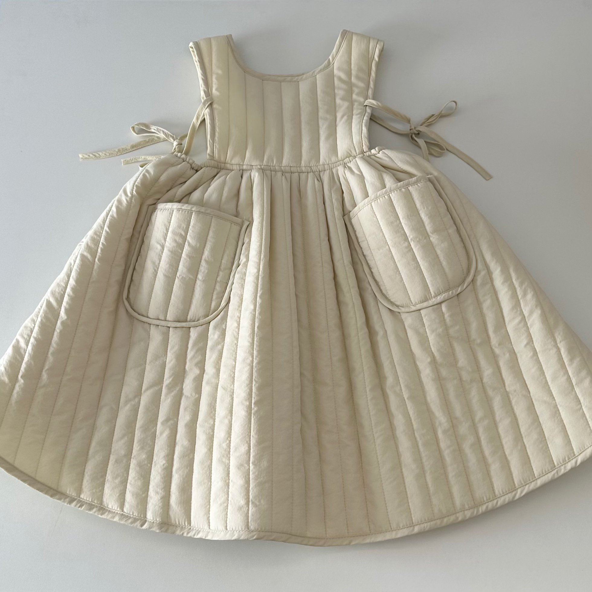 秋冬韩系女童INS背带裙加厚冬季连衣裙长裙 夹棉背心裙