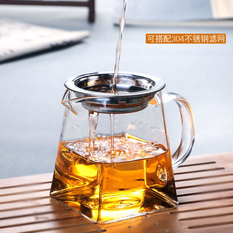 【包邮好物】公道杯玻璃公杯茶漏套装侧把分茶器加厚耐热大容量四