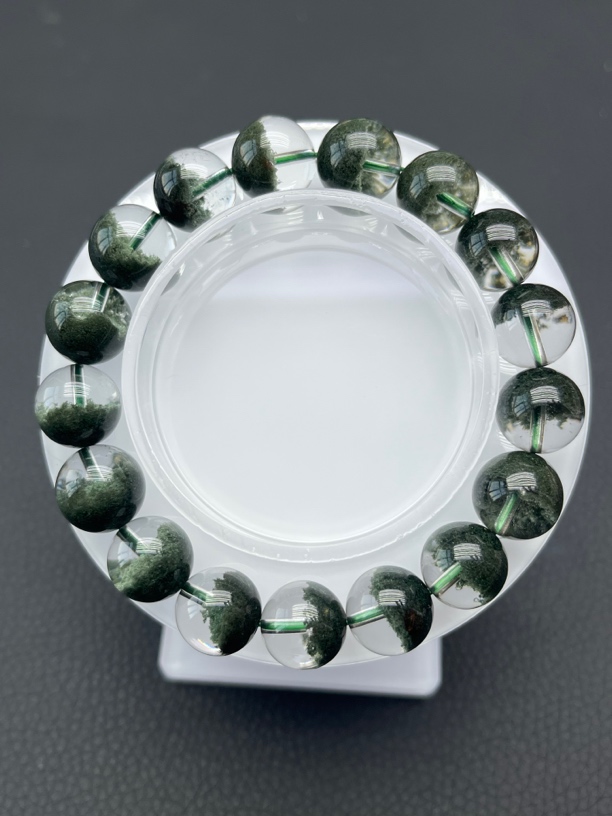 招财水晶巴西绿幽灵手串 绿幽灵手链男女款 聚宝盆千层山一物一图