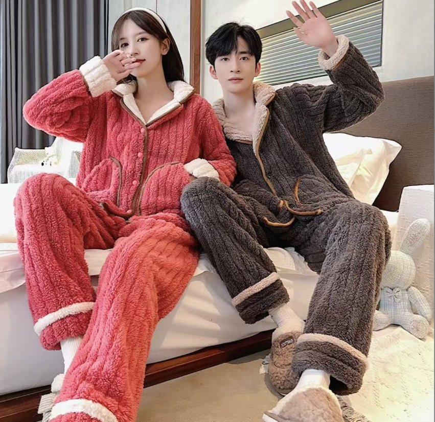 秋冬保暖睡衣情侣家居服两件套可居家可外穿WS001