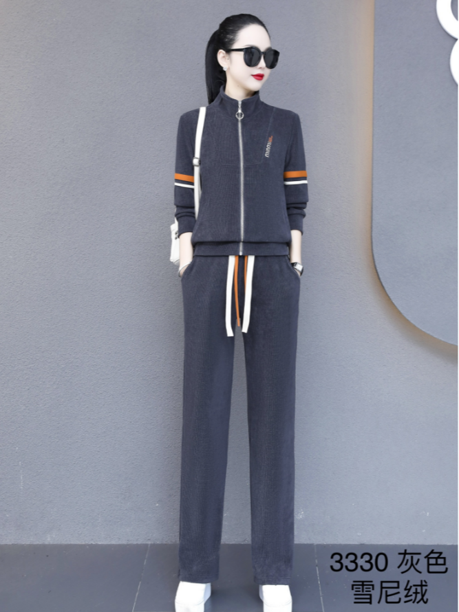 3330秋季新款长裤中年优雅妈妈装广场舞开衫款时尚运动两件套