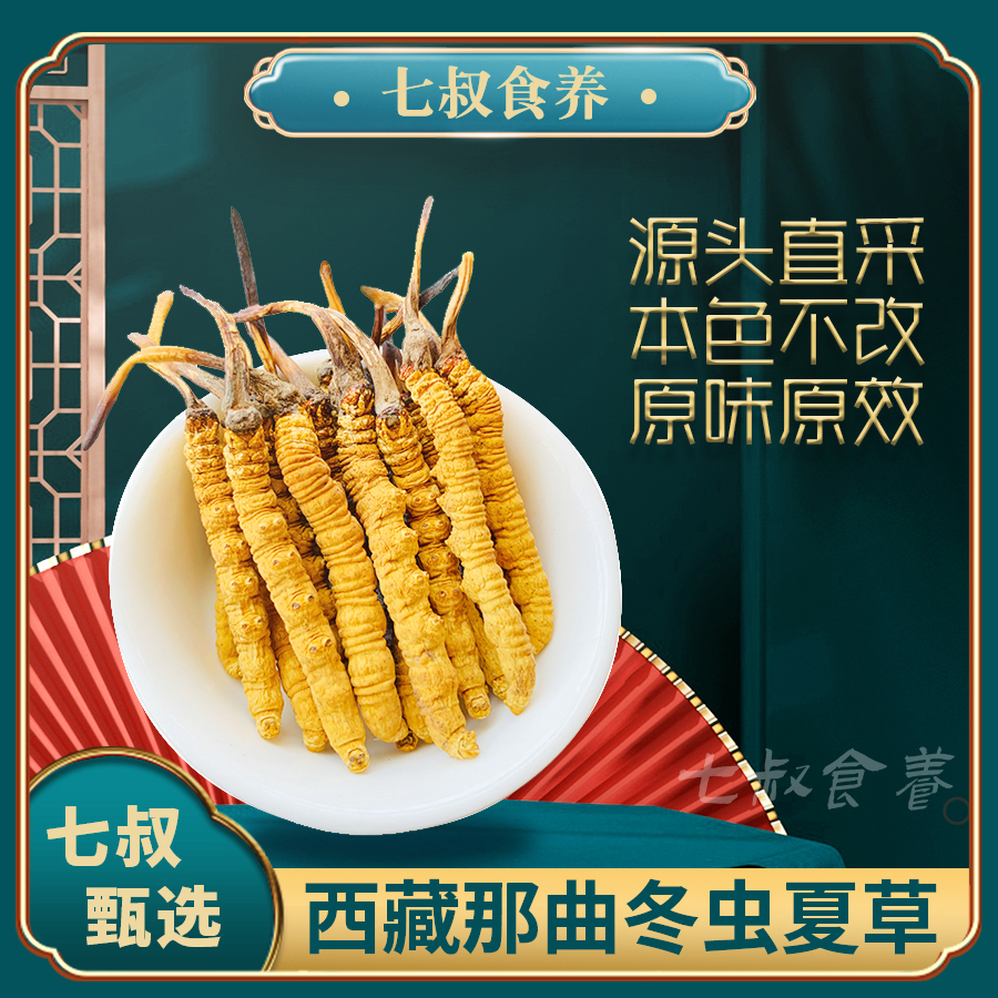 【七叔】冬虫草新鲜头期当季干货非断草虫草搭配西洋参枸杞