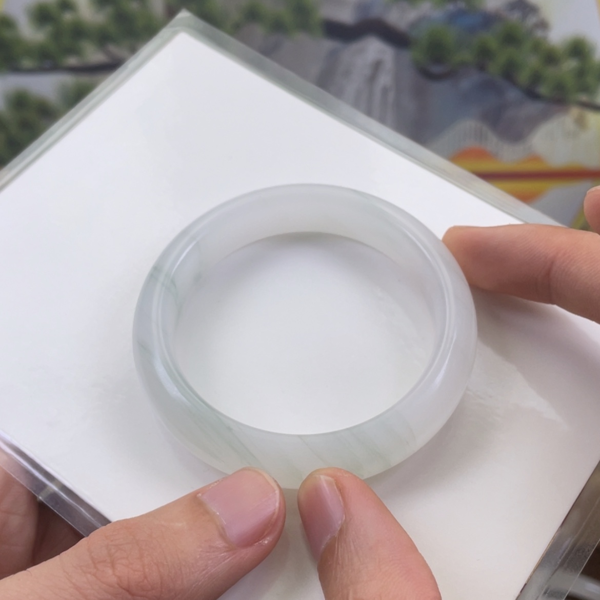 【闪购商品】石英质玉手镯未镶嵌叶*55